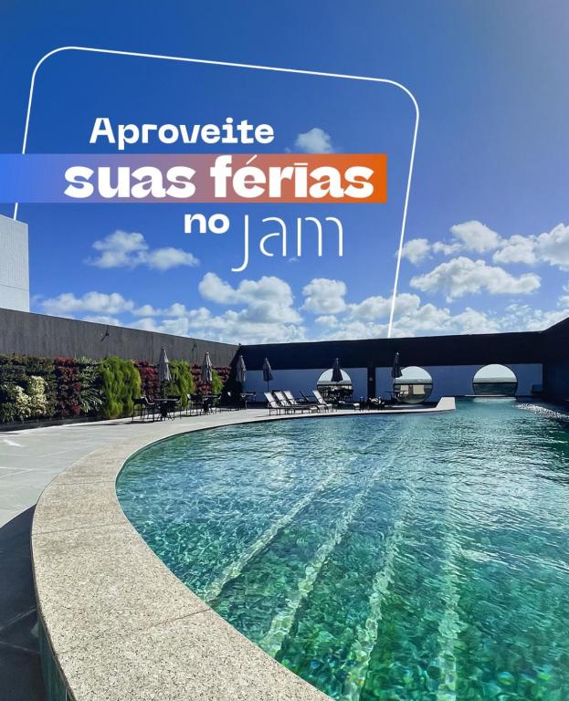 an image of a swimming pool with the wordsorney sygas ferris no jam at Jam flats beira mar Olinda in Olinda