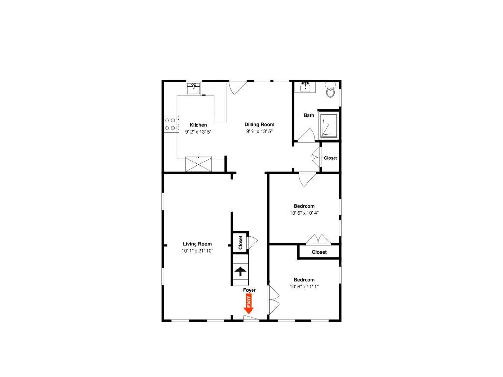 a floor plan of a house at AbFab Seaside Cottage in Galveston