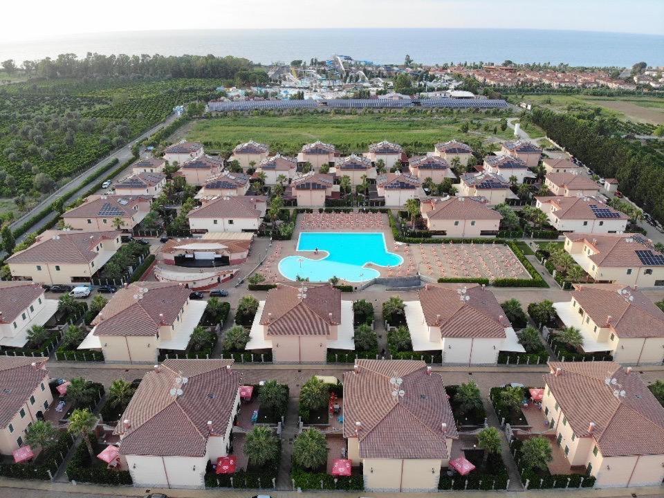 an aerial view of a house with a pool at Afrodite Home in Solfara Mare