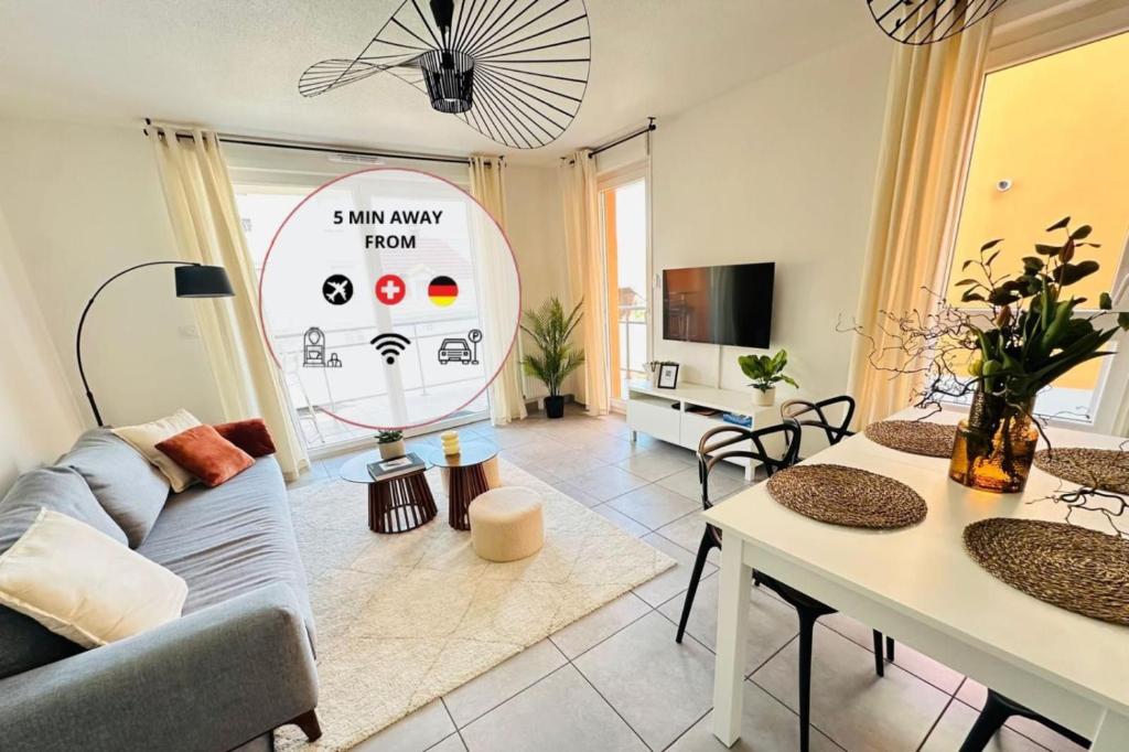 Bright Apartment 5 min from BASEL with Balcony & Free Private Parking – photo 1