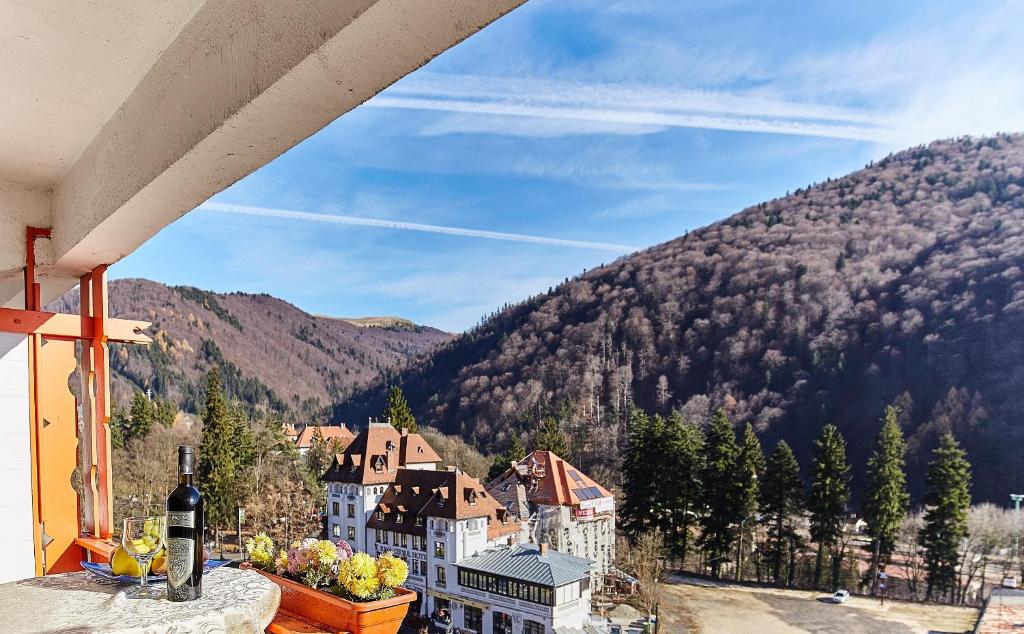 Nespecifikovaný výhled na hory nebo výhled na hory při pohledu z hotelu