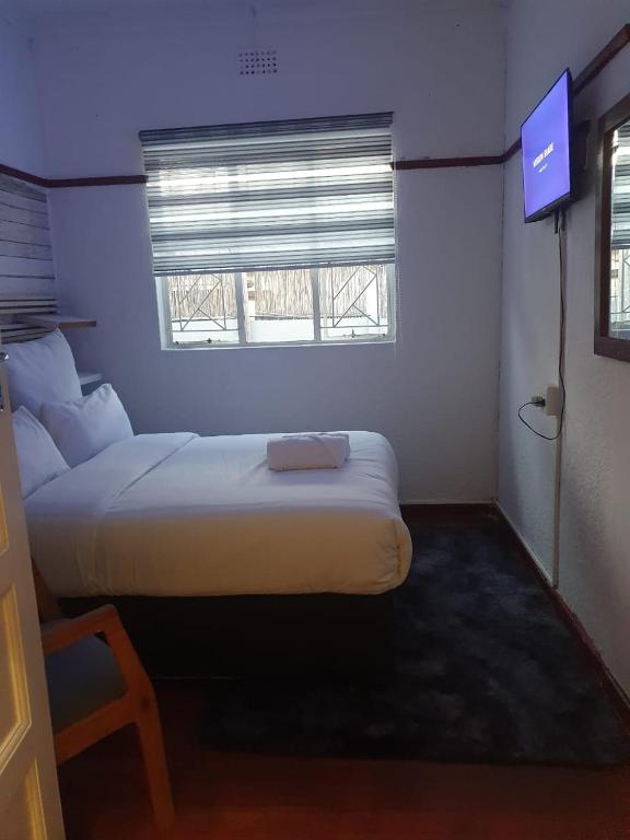 a bedroom with a bed and a tv in a room at Ludinz Self Catering Accommodation Bellville in Avondale