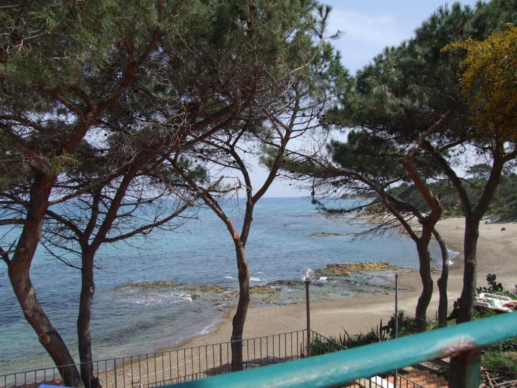 チェファルにあるLe Terrazze sul Mare - Capo Aranciotto Beachの木々と海の景色を望む