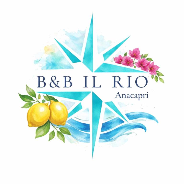 a logo for a hawaiian resort with flowers and a wave at B&B il Rio in Anacapri