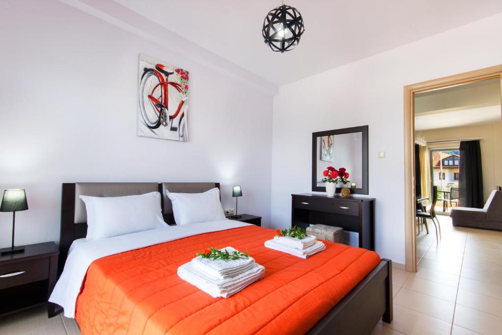 Postel nebo postele na pokoji v ubytování Bivas Apartments