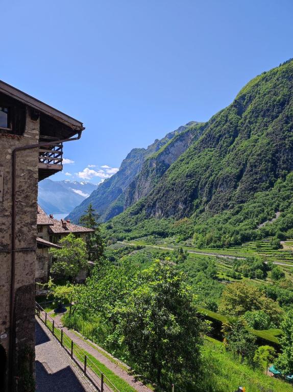 a view of a valley with mountains in the background at La Ca' nel Borgo in Tenno