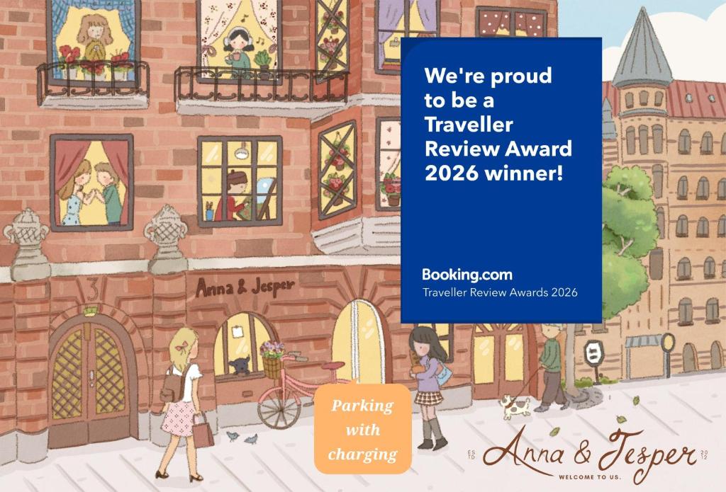 a flyer for a travel review awards winner at OW, by A&J - Familj & Bilen & Hunden - Liseberg & Avenyn! in Gothenburg