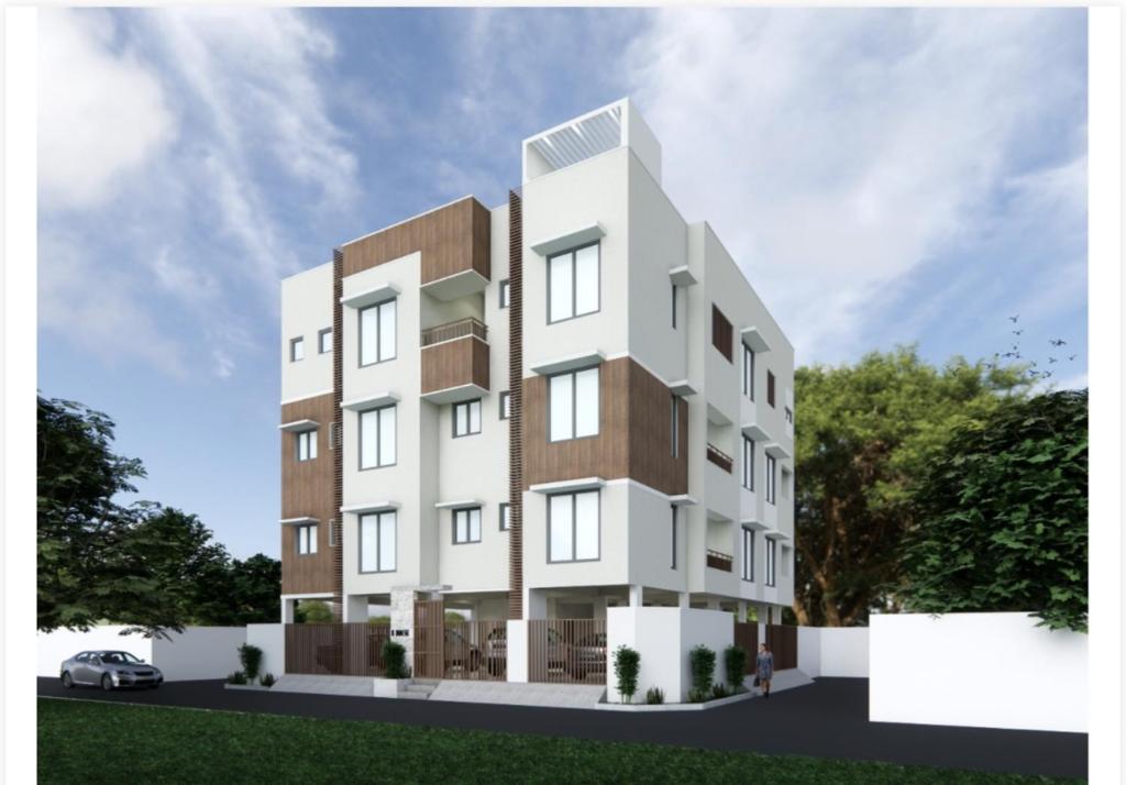 an architectural rendering of a building at Radial Serviced Apartments in Chennai