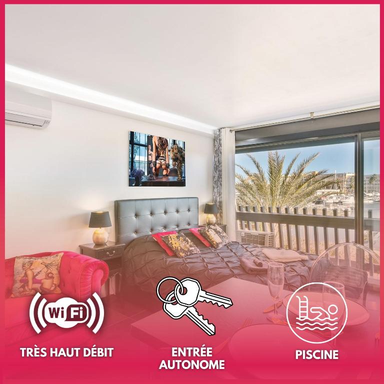 Le Barocci Port vénus - Appartement luxe - vue port - piscine - parking - Village Naturiste