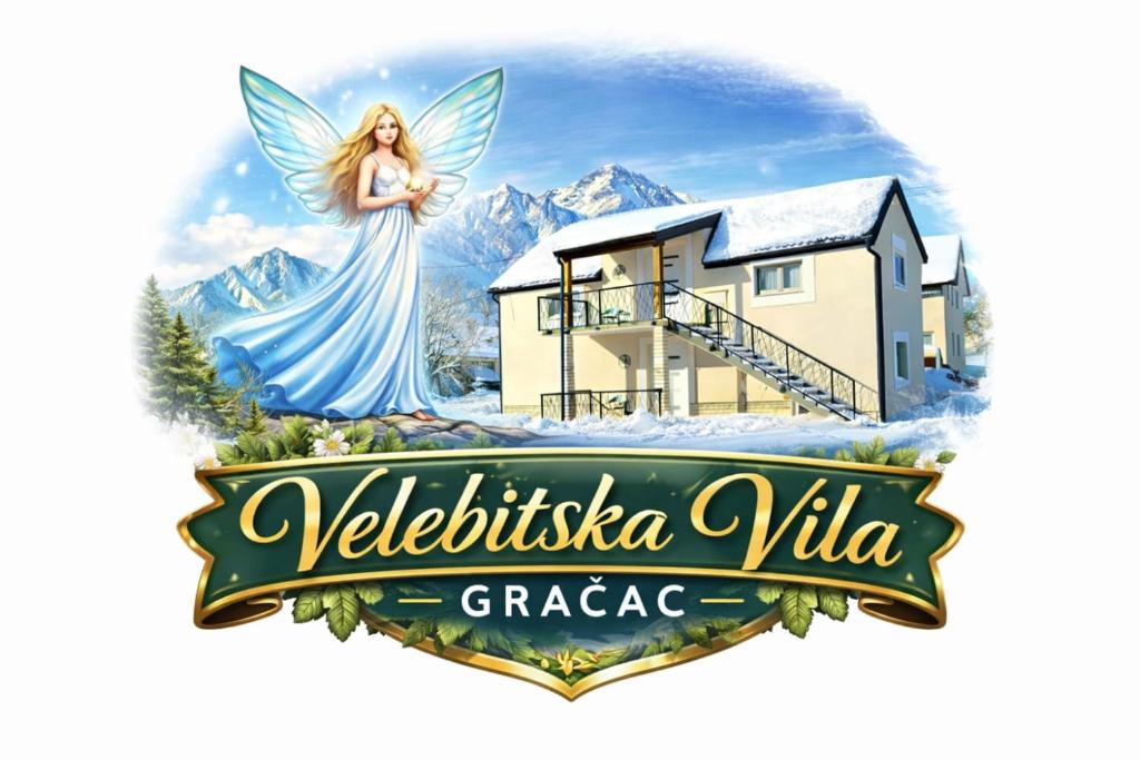 a fairy is standing in front of a house at Velebitska Vila in Gračac