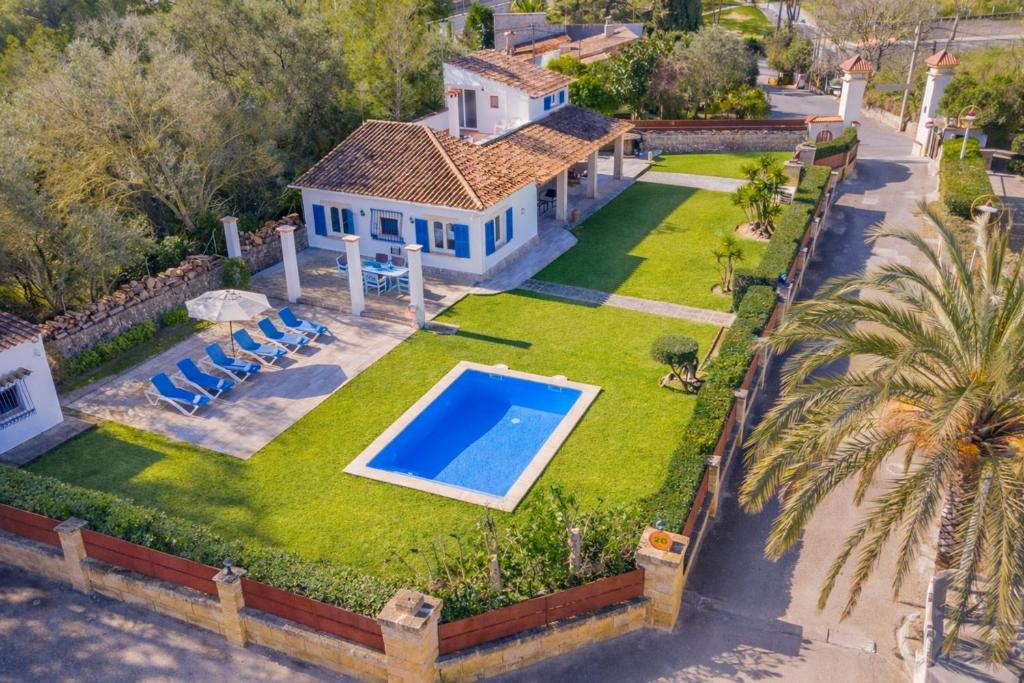 an aerial view of a villa with a swimming pool at M014 Paraiso by Mallorca Villa Selection in Alcudia