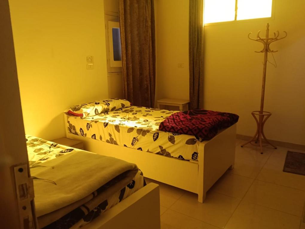 a bedroom with two beds and a window at فندق سيتي ابيدوس in Abydos
