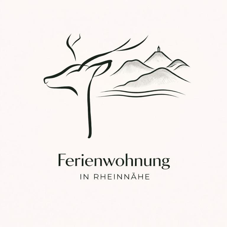 a logo of a mountain with a cross and a church at Ferienwohnung in Rheinnähe in Rheinbreitbach
