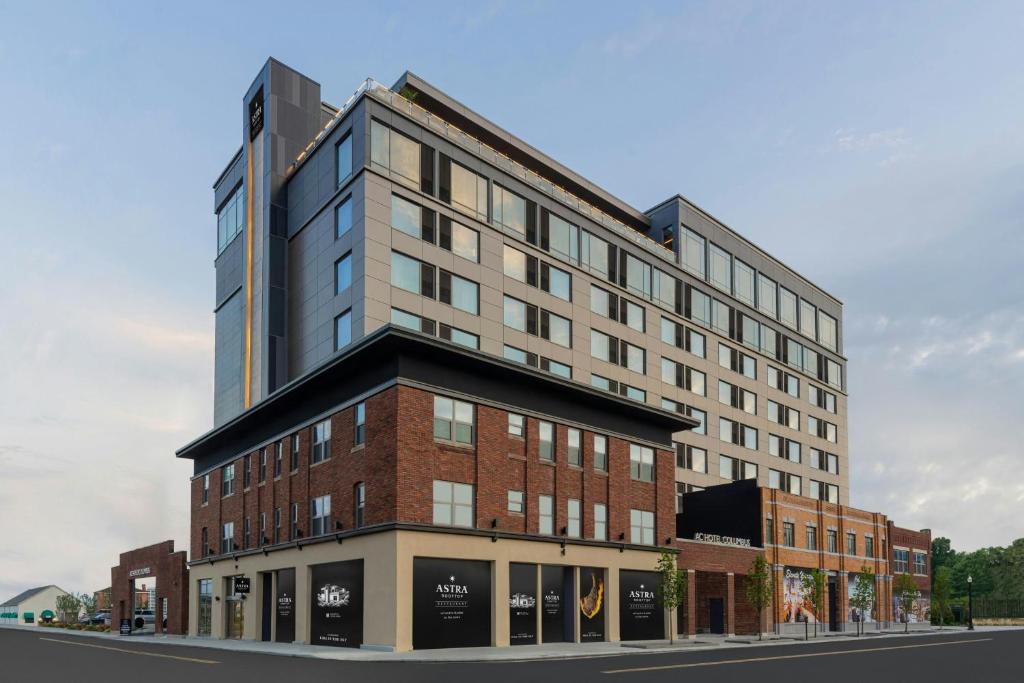 a rendering of a building on a street at AC Hotel by Marriott Columbus Downtown in Columbus