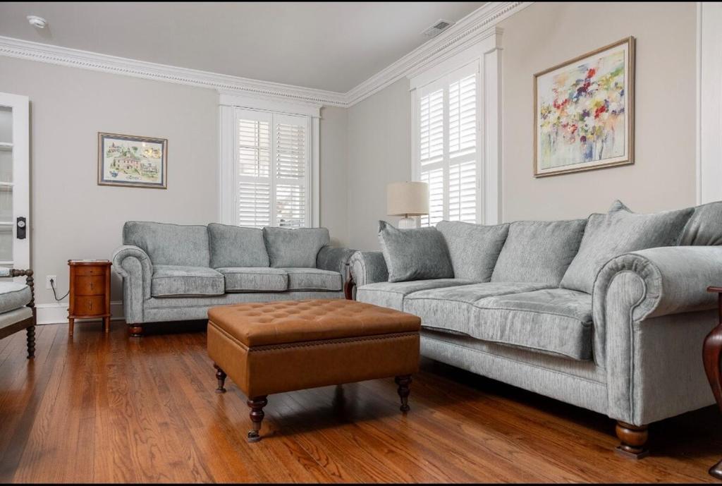 a living room with a couch and two couches at 5BR Historic Downtown Edenton in Edenton
