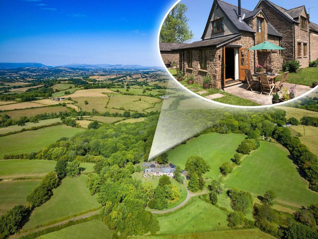 two images of a house with a view of the countryside at 2 Bed in Chepstow oc-95046 in Chepstow