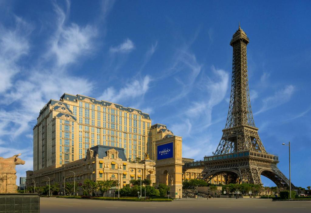 a view of the eiffel tower and a building at The Parisian Macao in Macau
