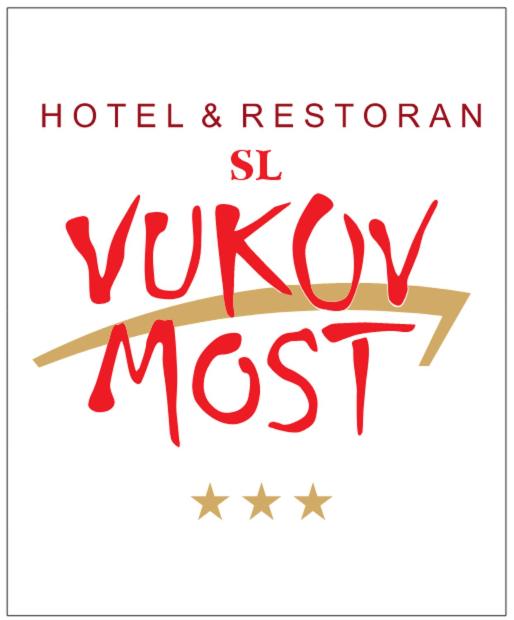 a sign that reads hotel and reception st vincentasy most at Hotel Vukov Most in Nikšić