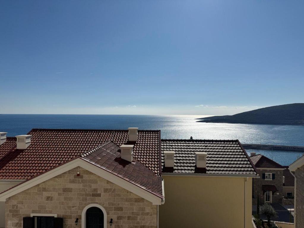 a house with a view of the ocean at Iris in Radovici