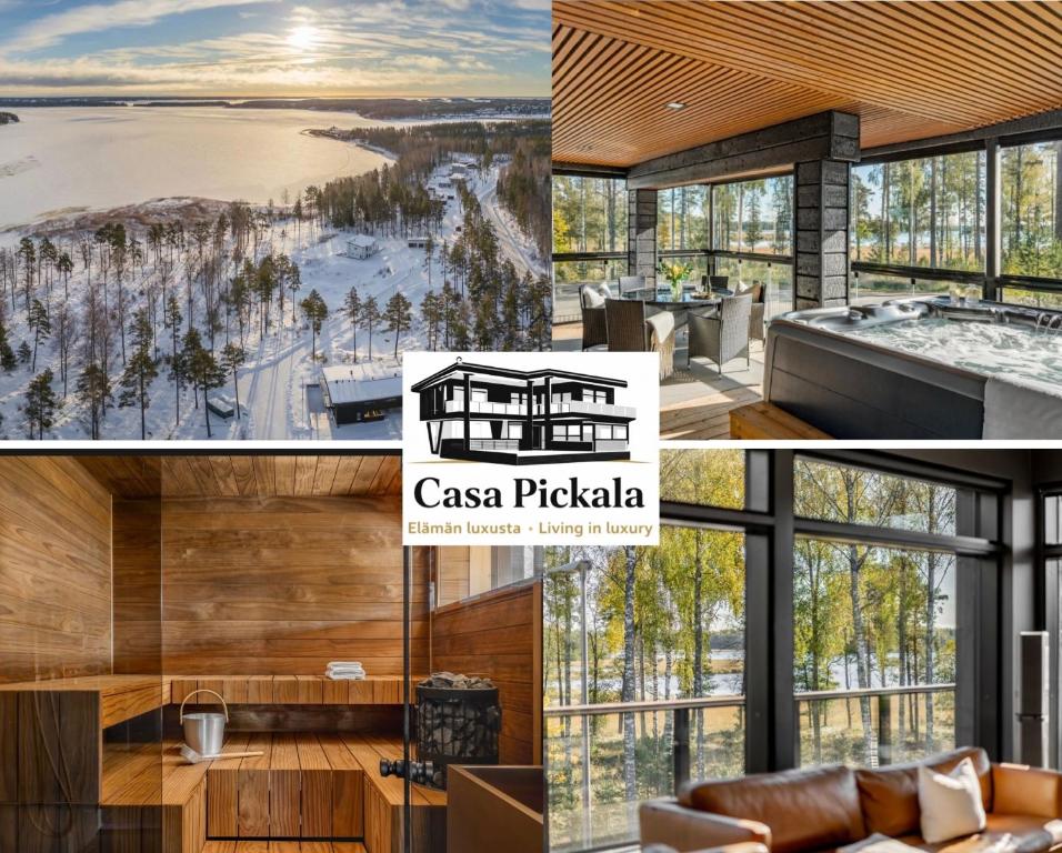 a collage of photos of a house at Casa Pickala - The Luxury of life in Hovgård
