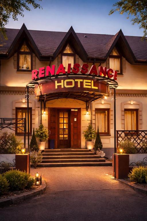 a hotel with a sign that reads raminace hotel at Отель Ренессанс in Dnipro