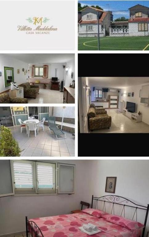 a collage of pictures of a bedroom and a house at Villetta maddalena in Lecce