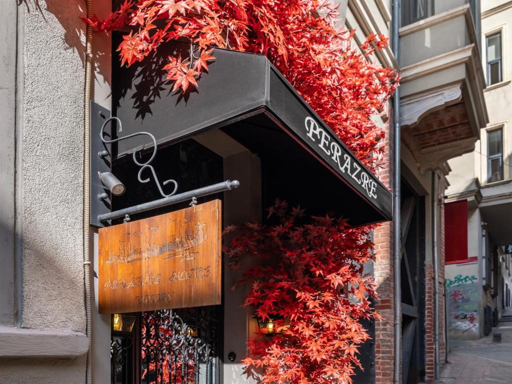awning of a store with red leaves at Perazre Hotel in Istanbul