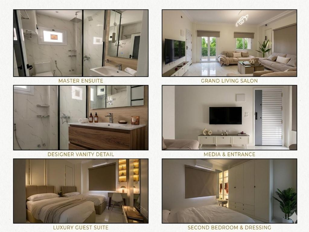 a collage of different pictures of a room at Sohag luxury apartment in Awlād Gharīb