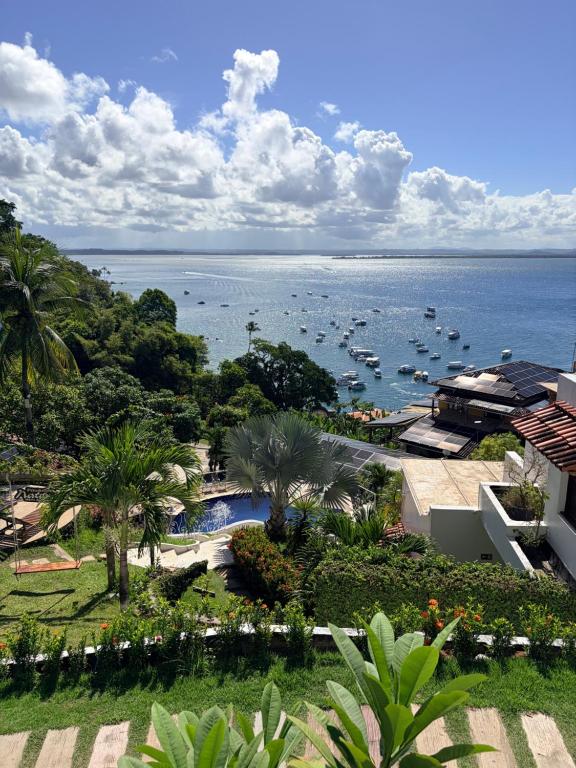 a view of the ocean from a resort at Pousada Natureza in Morro de São Paulo
