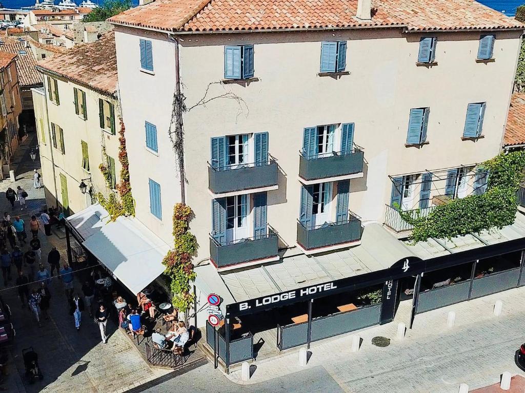an overhead view of a building in a city at Hotel B Lodge in Saint-Tropez
