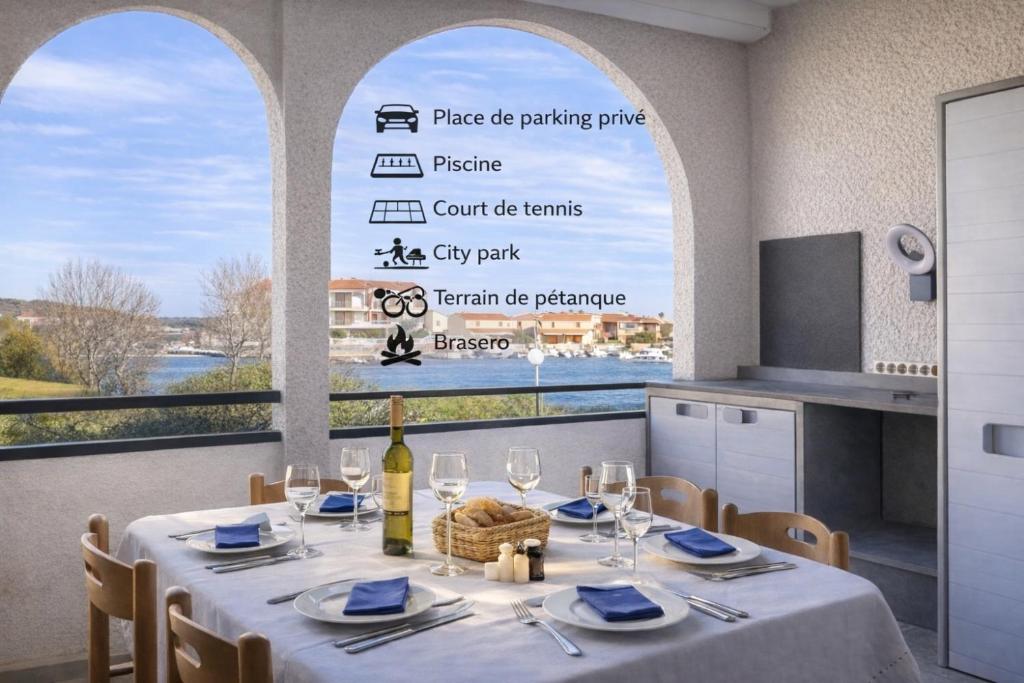 bohème chic vue marina Piscine et parking privé