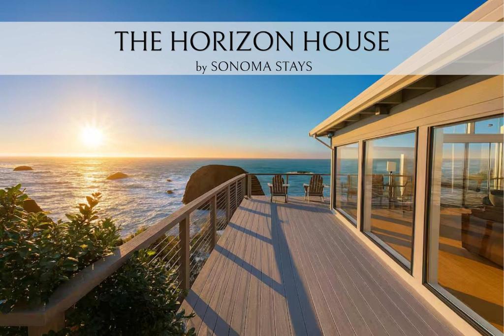 a vacation house with a view of the ocean at Seaside Elegance Oceanfront Escape with 3 Suites in Bodega Bay