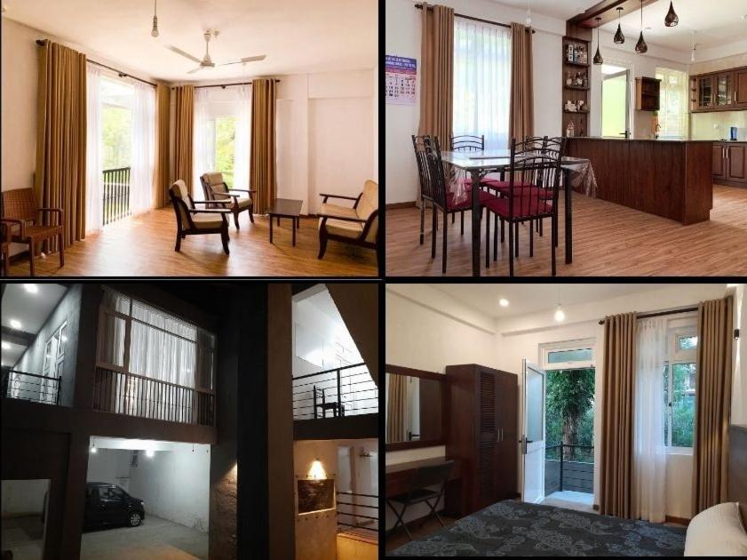 a collage of photos of a living room and a dining room at Hillside Home in Kundasale