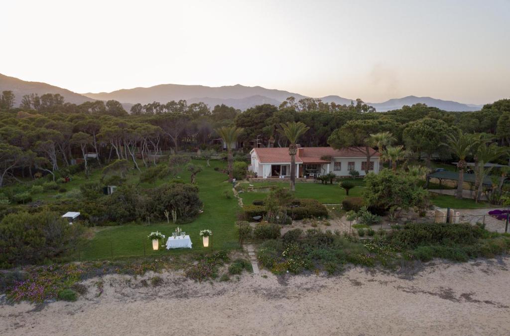 an aerial view of a house with a wedding venue at Villa Eura in Pula