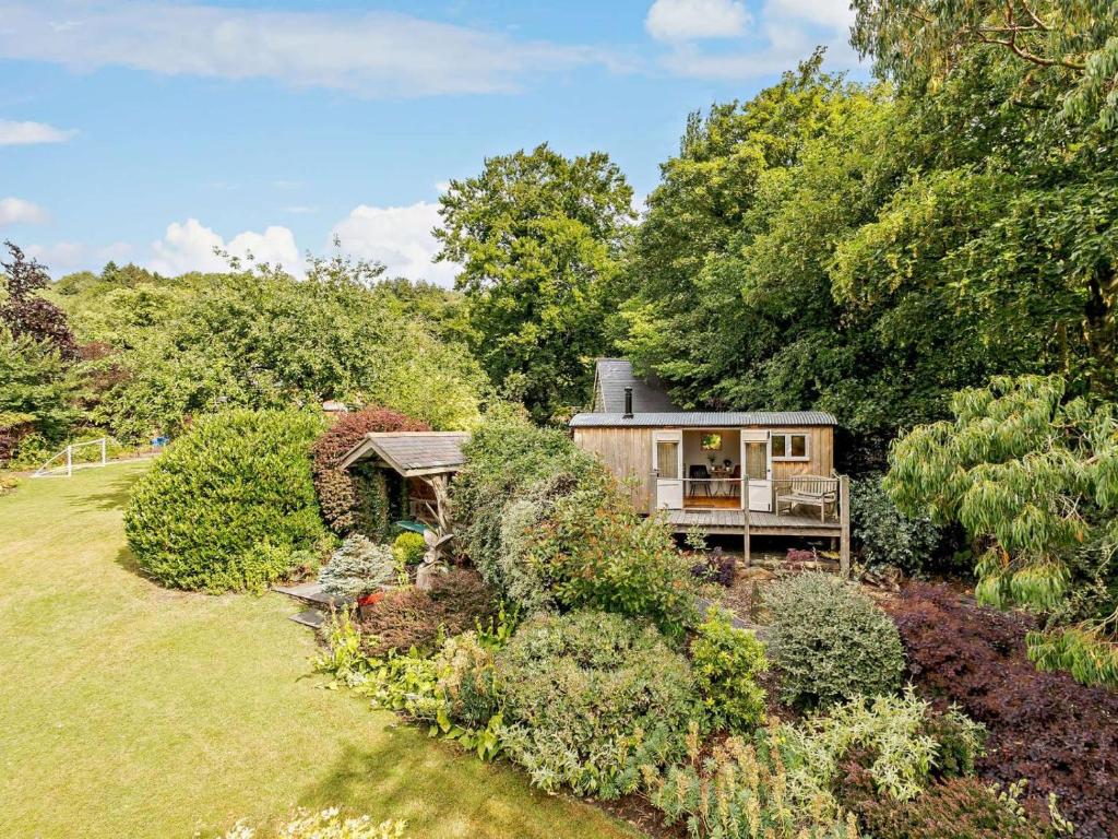 an aerial view of a house in a garden at 1 Bed in Welshpool oc-92796 in Welshpool