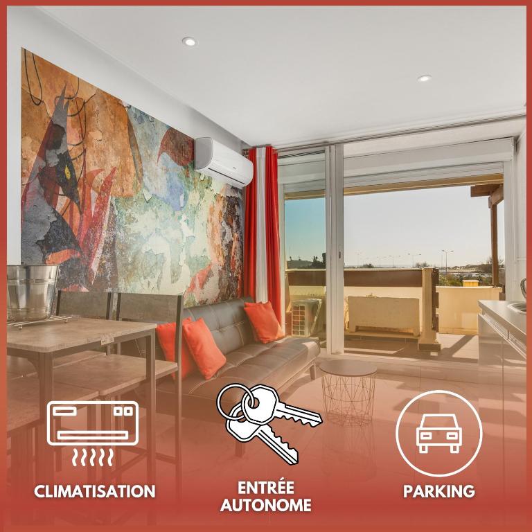 Le Wallis Studio terrasse coursive vue mer Port Nature Village Naturiste