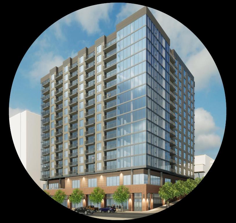 a rendering of a tall building at The Lakeview Guesthouse in Duluth