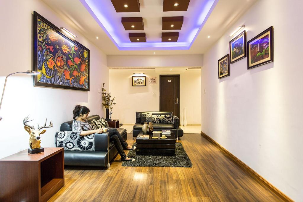 Posezení v ubytování Rajmahal Inn