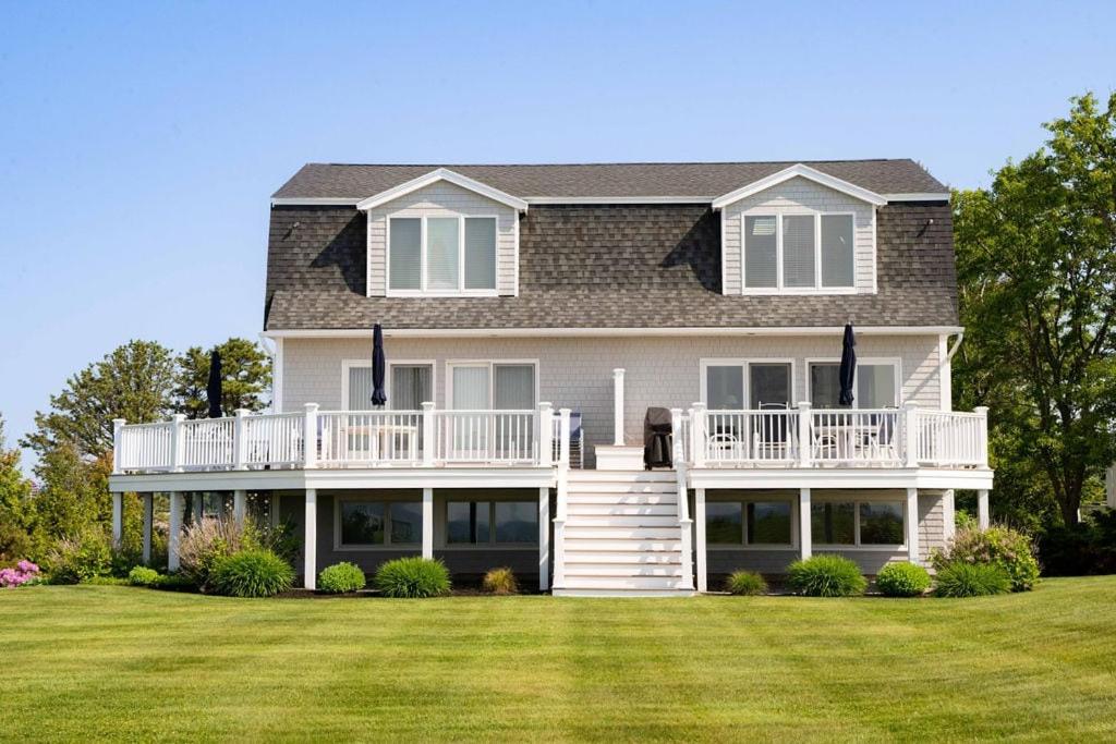 a large white house with a large yard at Great Hill in Kennebunk