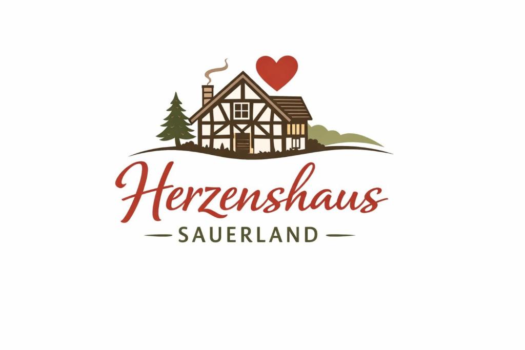 a house with a heart and the words kerrenkus savannah at Herzenshaus Sauerland in Diemelsee