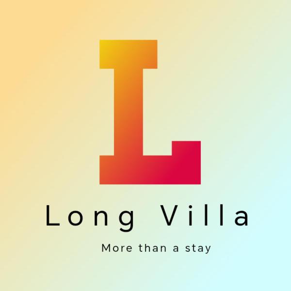 a red and orange long villa logo at Long Villa in Kandy