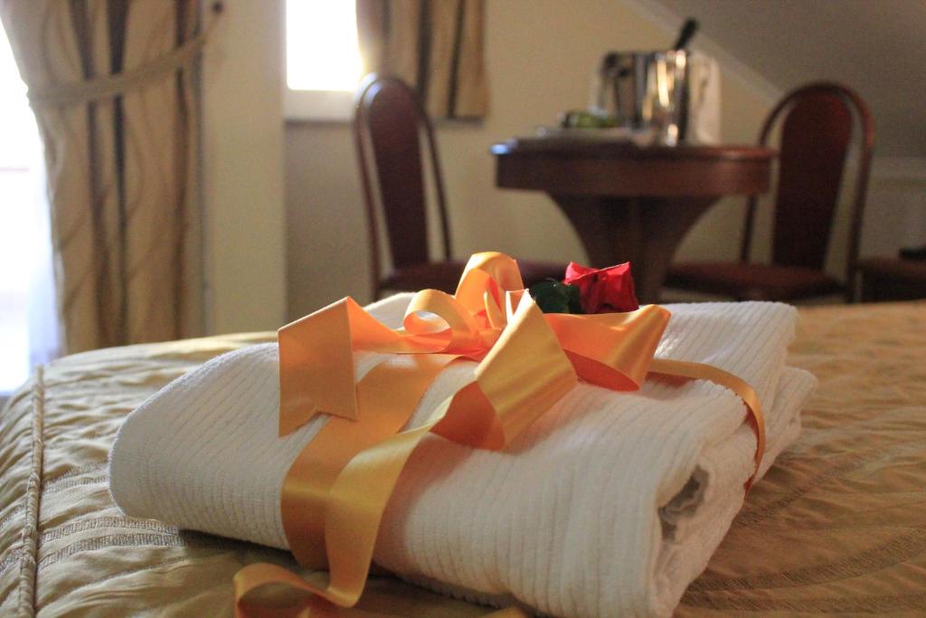 Postel nebo postele na pokoji v ubytování Lion's Hotel