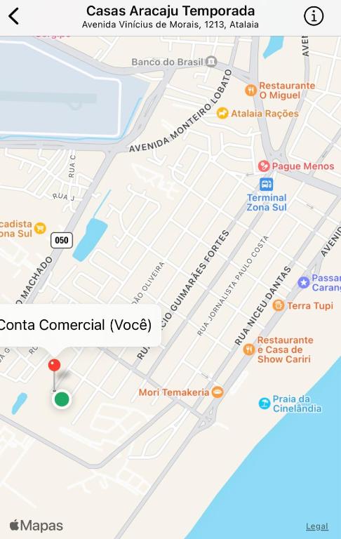 a map of caesarsacca temporal at Casas Aracaju Temporada inteira 900 m da passarela in Aracaju