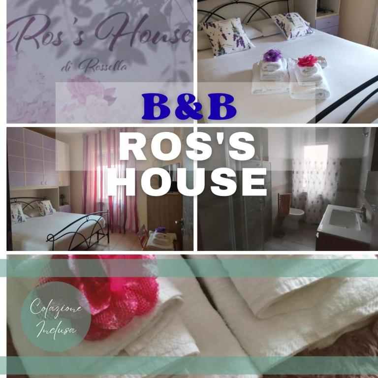 a collage of pictures of a bedroom and a bedros house at Ros' s house in Corchiano