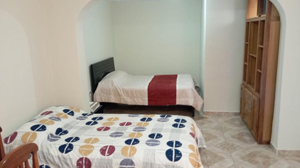 a bedroom with two beds in a room at Gardenias Suites Lite in Ibarra