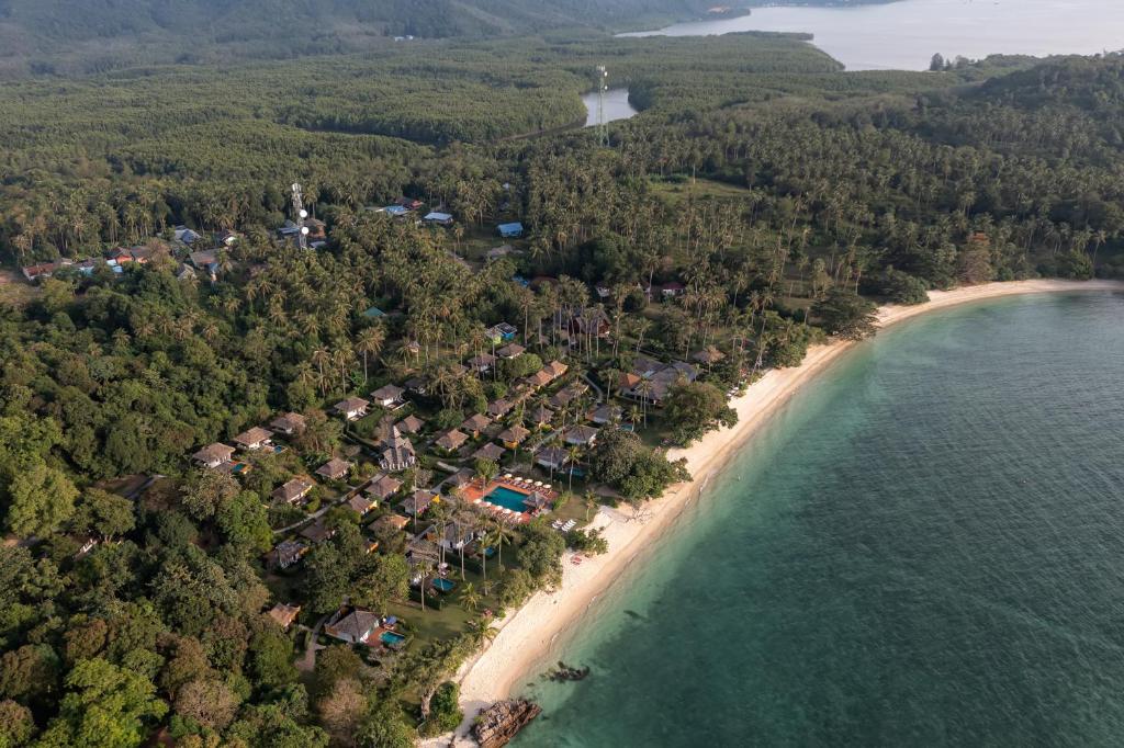 an aerial view of a resort on a beach at Elixir Resort Koh Yao Yai - SHA Plus in Ko Yao Yai