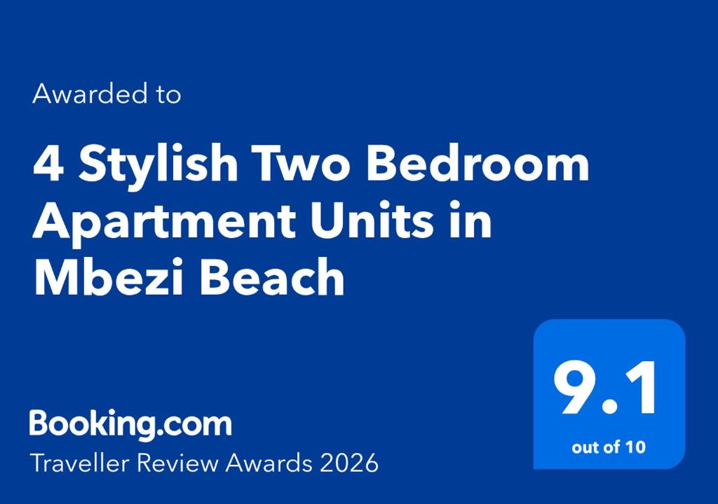 a blue sign with the words two bedroom apartment units in mica beach at 4 Stylish Two Bedroom Apartment Units in Mbezi Beach in Dar es Salaam