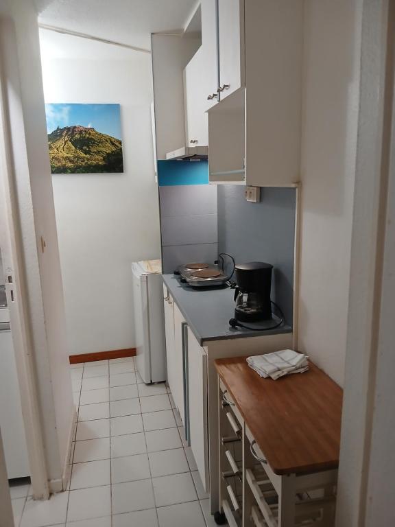 a small kitchen with a stove and a sink at Smart-lidays SXM in Grand Case