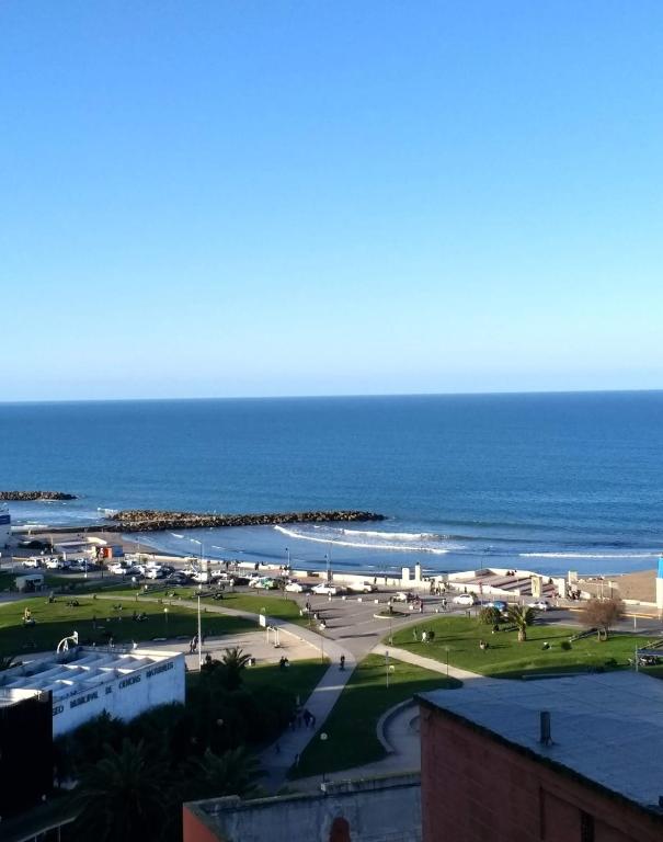 a view of the ocean from a building at La perla depto in Mar del Plata