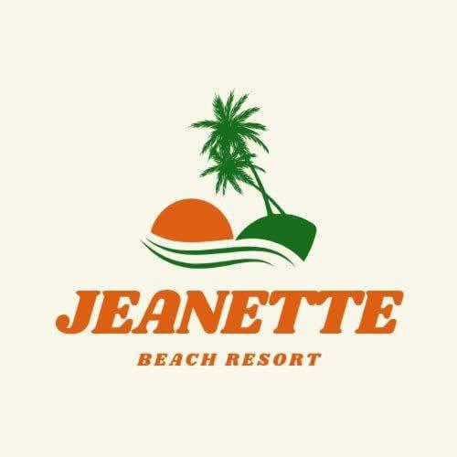 a logo for a beach resort with a palm tree at Jeanette Beach Resort in Guinticgan